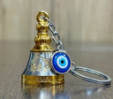 Guardian Bell Keychain for Bike & Car (mix gold & silver) with evil eye