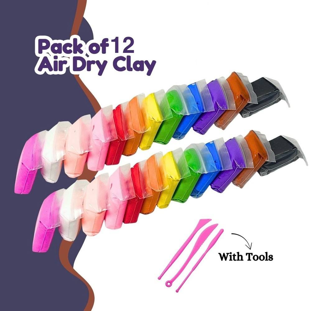 Ultra Light Clay Safe & Non Toxic Bounce Clay 12 in Different Color Fluffy Foam Clay With Tools