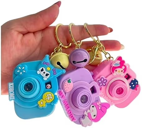 Cute Cartoon Projection Camera Keychain