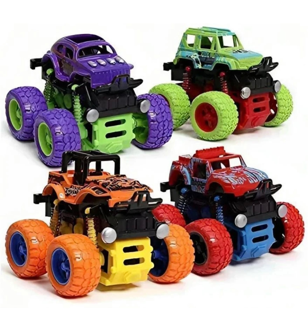 Monster Truck Friction Powered Cars Toys, 360 Degree Stunt