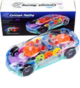 360 Degree Bump & Go Rotating Transparent Concept Racing Car Toy With Music And Lights